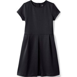 Lands' End Women's School Uniform Short Sleeve Ponte Dress, Black, ATK, NWT